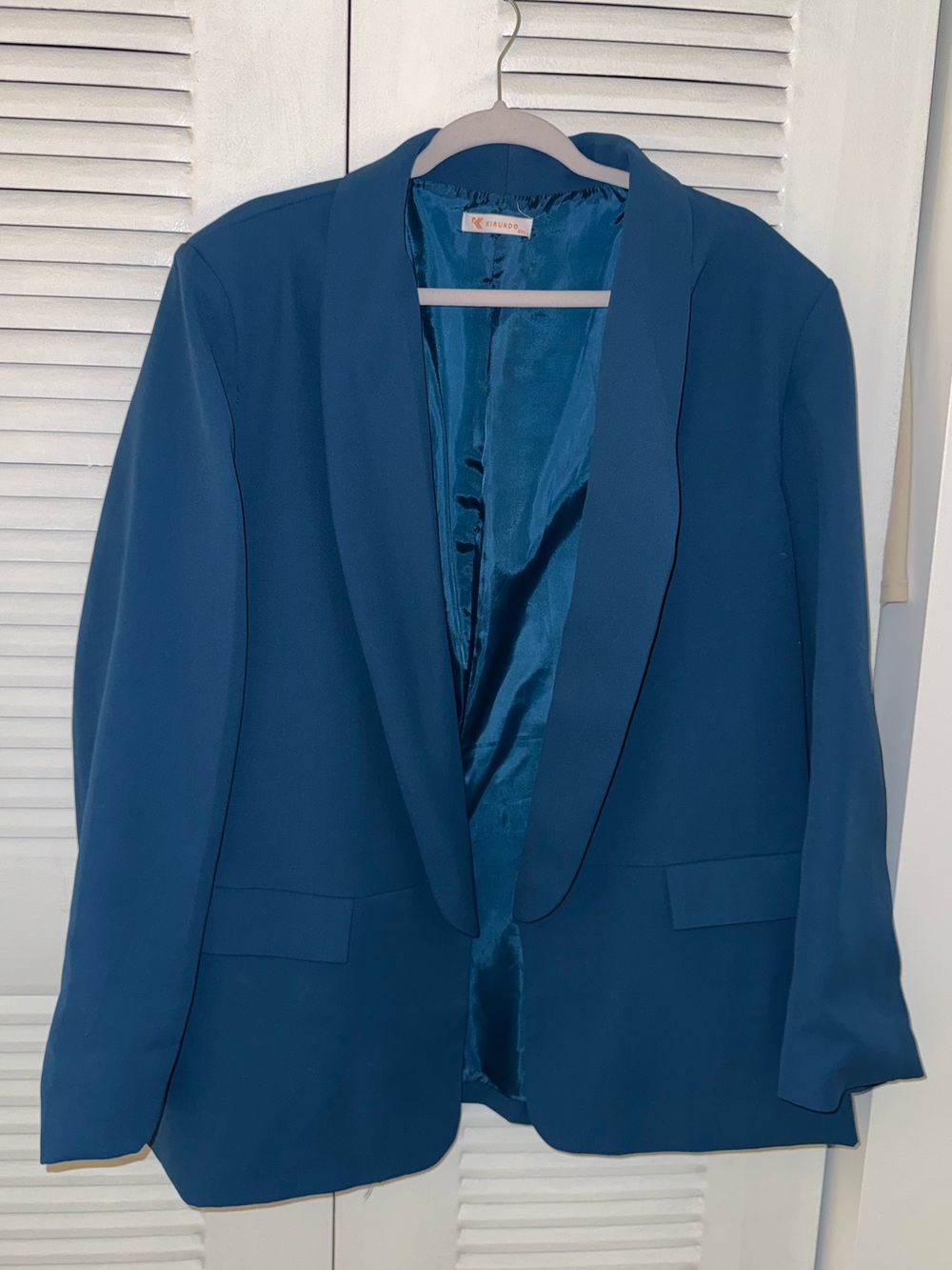 WOMENS Teal Shawl Collar Blazer XXL
